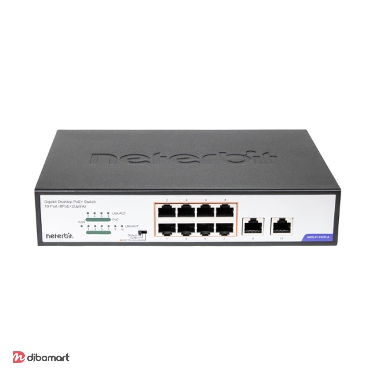 سوئیچ PoE گیگابیت رومیزی ۸ پورت نتربیت NGS-F1010P-A
