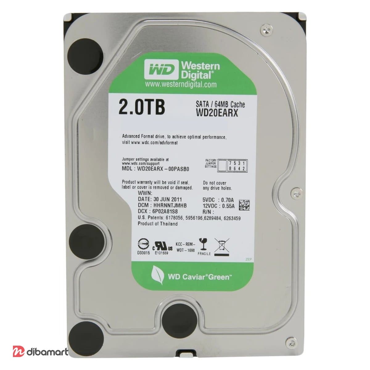 هارد دیسک وسترن دیجیتال سبز (Green) ۲ ترابایت